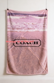 Coach Pink Beach Scene Flannel Throw Blanket C014
